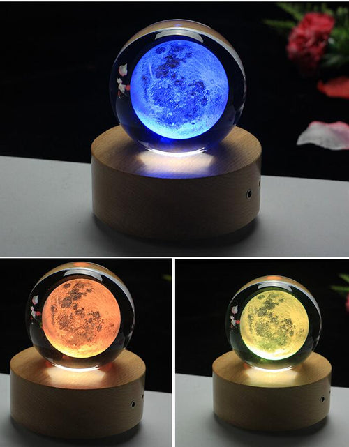 Load image into Gallery viewer, Moon Crystal Ball 3D Laser Home Decoration Accessories
