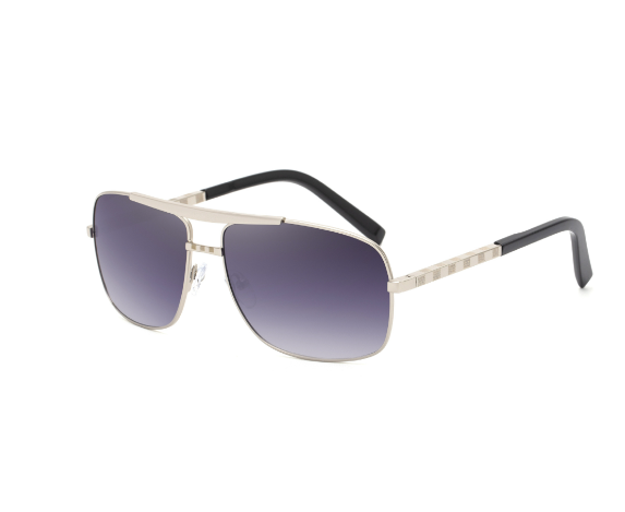 Classic Square Sunglasses Sliver Black