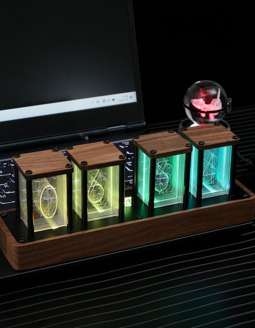 Load image into Gallery viewer, Wooden Stylish Alarm Clock Desktop Be Nixie Tube Clock Assembly-free
