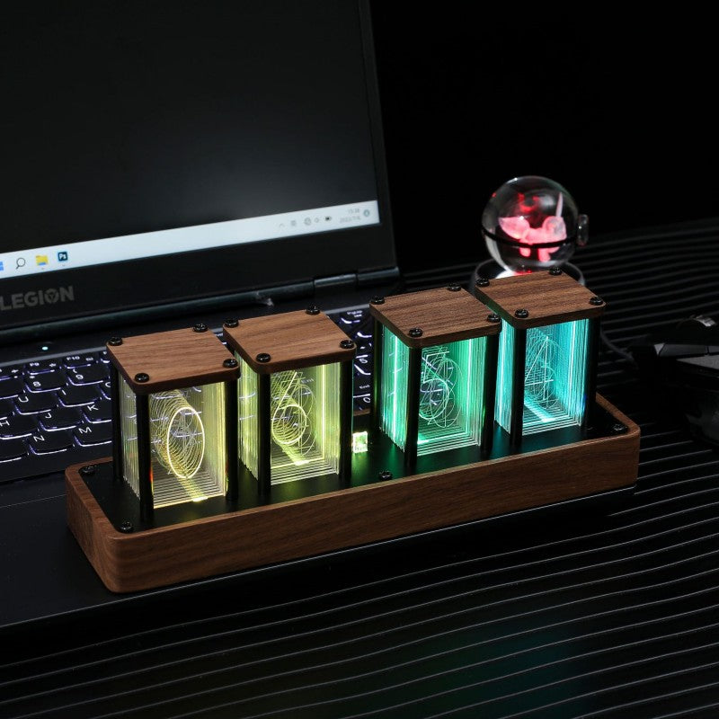 Wooden Stylish Alarm Clock Desktop Be Nixie Tube Clock Assembly-free