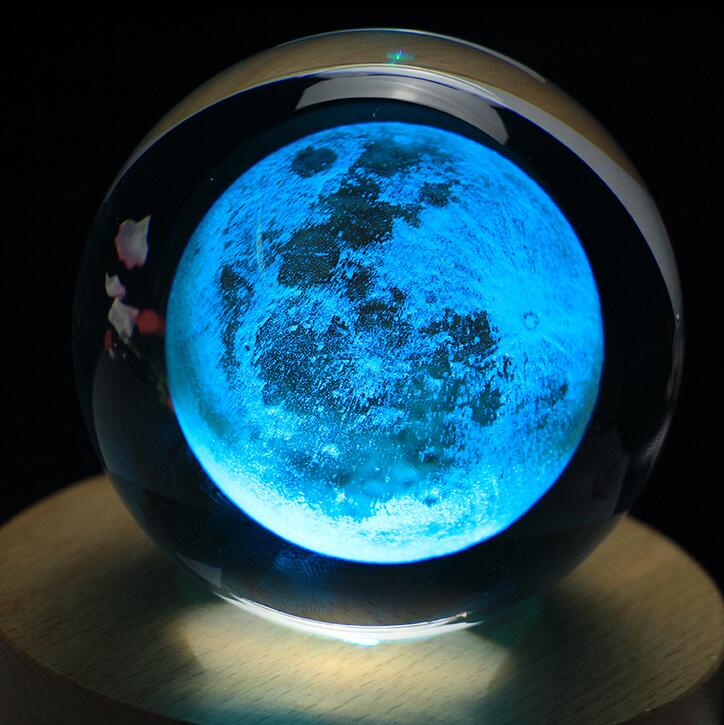 Moon Crystal Ball 3D Laser Home Decoration Accessories No base Moon