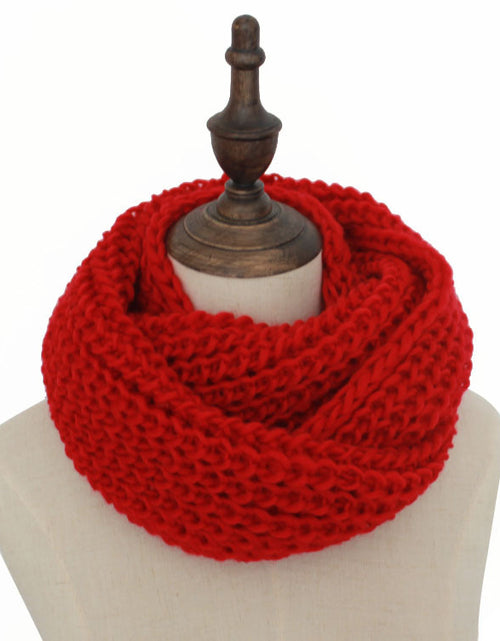 Load image into Gallery viewer, Men Scarf Women Knitted Scarf Girl Collar Wine Red Adjustable
