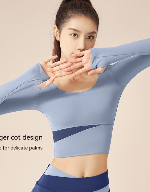 Load image into Gallery viewer, Contrast Color Fast-drying Workout Top Slim Fit Nude Feel Seamless Yoga Long Sleeve
