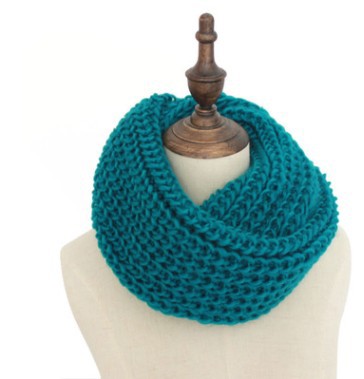 Men Scarf Women Knitted Scarf Girl Collar Blue Green Adjustable