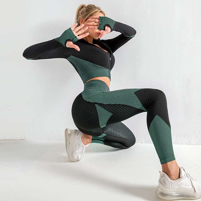 Elevate Your Active Style: Seamless Long Sleeve Quick Dry Navel-Show Body Top for Universal Training Dark green