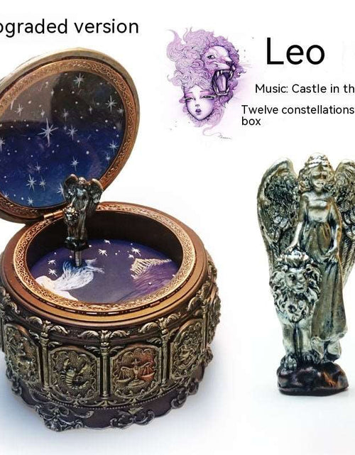 Load image into Gallery viewer, Retro Rotating Luminous Constellation Music Box Birthday Gift For Girls Leo Music Sky City
