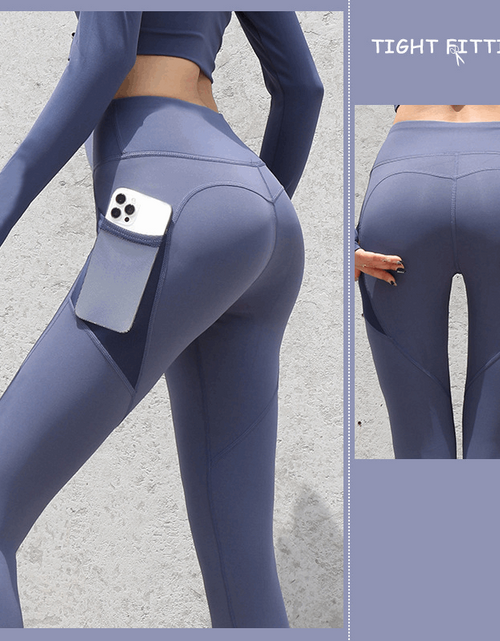 Load image into Gallery viewer, Enhance Your Workout: Seamless Leggings with Pockets, Push-Up High Waist - Women&#39;s Fitness Running Yoga Pants for Gym Sports Whale Blue
