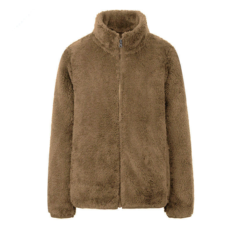 Coral fleece jacket Camel