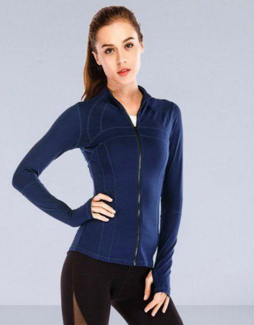 Load image into Gallery viewer, Master Your Fitness: Professional Yoga Long-Sleeved Quick Dry Leisure Sports Apparel for Women - Autumn &amp; Winter Performance Wear Royal blue C
