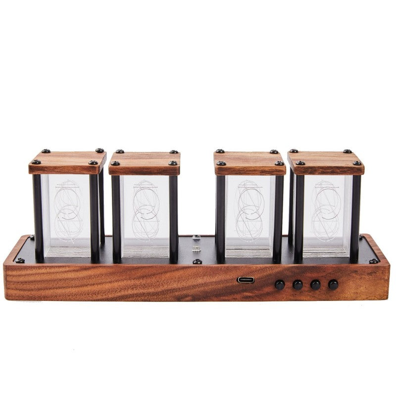 Wooden Stylish Alarm Clock Desktop Be Nixie Tube Clock Assembly-free