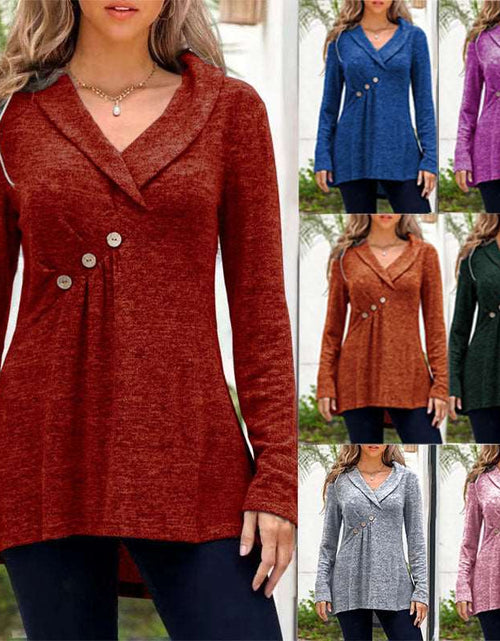 Load image into Gallery viewer, V Neck Plain Color Long Sleeve Knitwear Cashmere Sweater Base Coat
