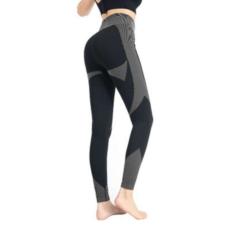 Seamless Style: Hollow Knitted Polyester Fiber Sweat Yoga Pants - Stylish Slim Fit for Ultimate Comfort