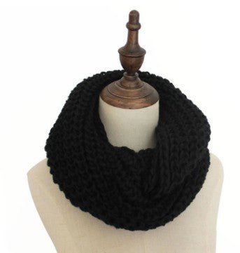 Men Scarf Women Knitted Scarf Girl Collar Black Adjustable