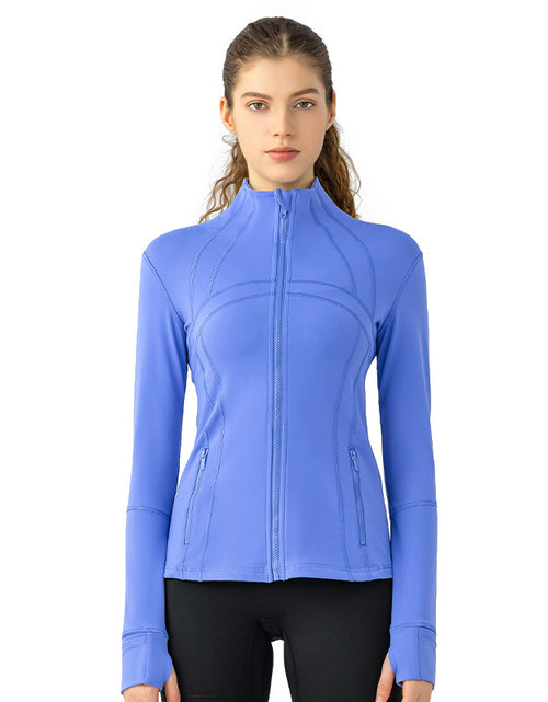 Load image into Gallery viewer, Plain Solid Color Yoga Fitness Exercise Women&#39;s Slim-fit Stretch Sports Jacket
