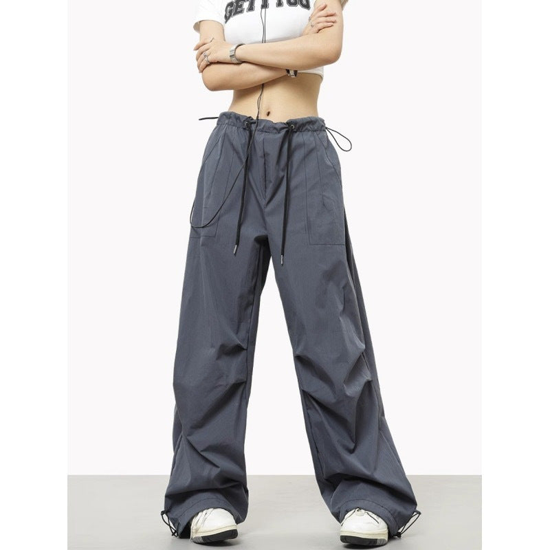 Loosely Comfortable: Drawstring Elastic Waist Casual Charging Sports Trousers - Stay Comfortable and Active All Day Long