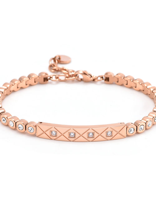 Load image into Gallery viewer, Light Luxury High-grade Diamond Chessboard Bracelet Electroplating steel, rose gold, gold color Rose Gold
