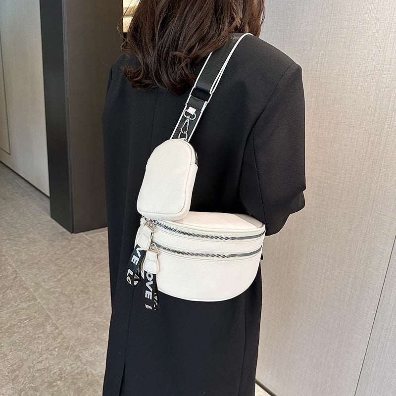 Women's Fashion Simple Shoulder Messenger Bag White