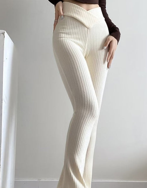 Load image into Gallery viewer, Enhanced Style: Hip Lifting and Leg-Lengthening Knitted Micro Flare Pants - Elevate Your Look with Flattering Silhouette and Comfort
