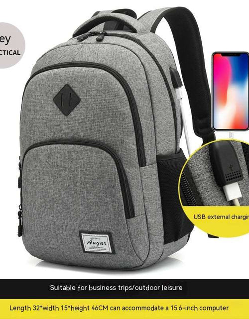 Load image into Gallery viewer, Backpack Simple And Lightweight Charging With USB Interface Light Gray
