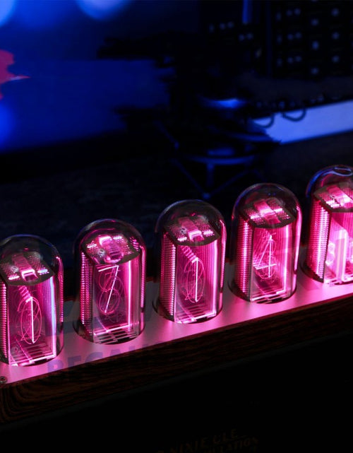 Load image into Gallery viewer, Wooden Stylish Alarm Clock Desktop Be Nixie Tube Clock Assembly-free
