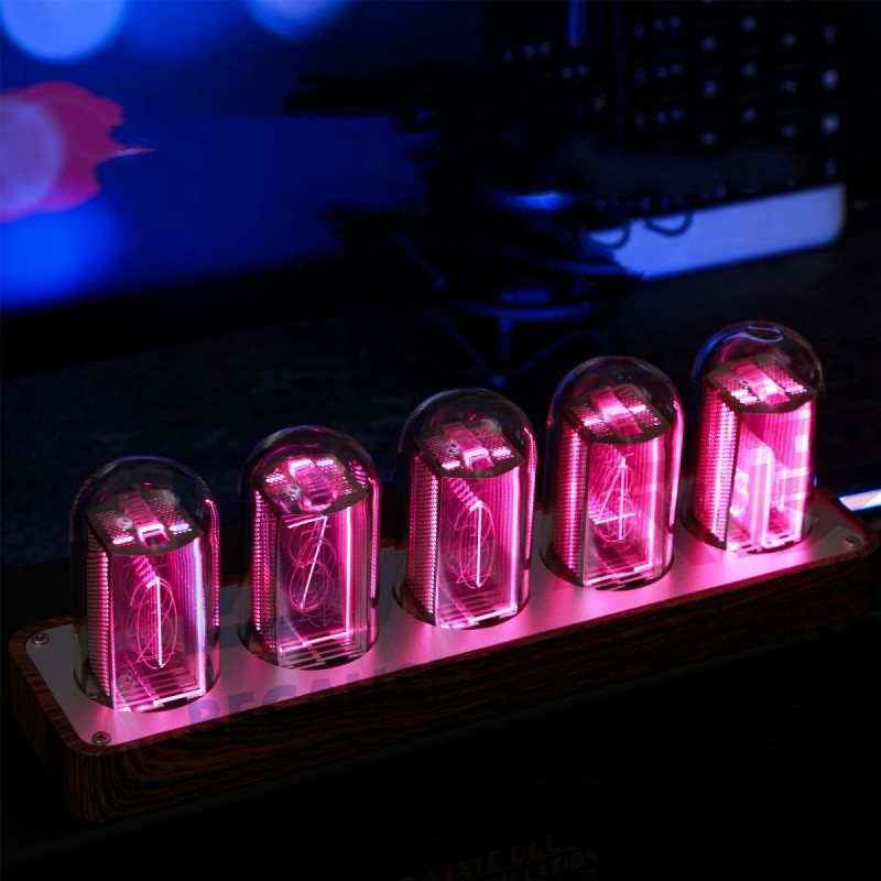 Wooden Stylish Alarm Clock Desktop Be Nixie Tube Clock Assembly-free