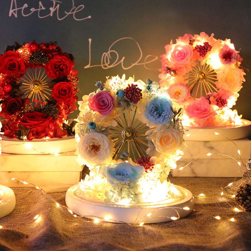 Ferris Wheel With Light Rose Decoration