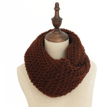 Men Scarf Women Knitted Scarf Girl Collar Brown Adjustable