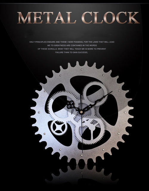 Load image into Gallery viewer, Metal Texture European Style Retro Gear Clock
