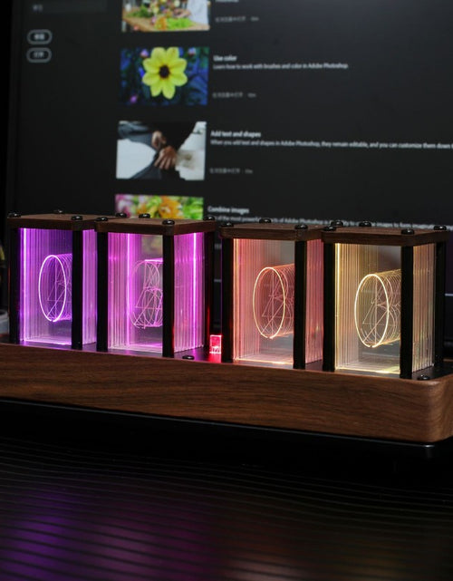 Load image into Gallery viewer, Wooden Stylish Alarm Clock Desktop Be Nixie Tube Clock Assembly-free
