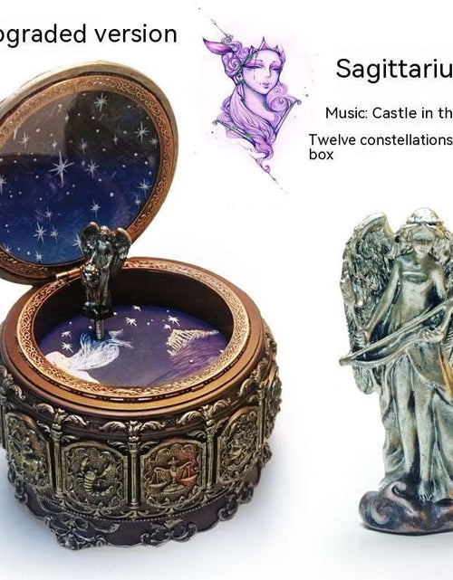 Load image into Gallery viewer, Retro Rotating Luminous Constellation Music Box Birthday Gift For Girls Sagittarius Music Sky City
