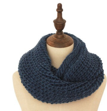 Men Scarf Women Knitted Scarf Girl Collar Denim Blue Adjustable