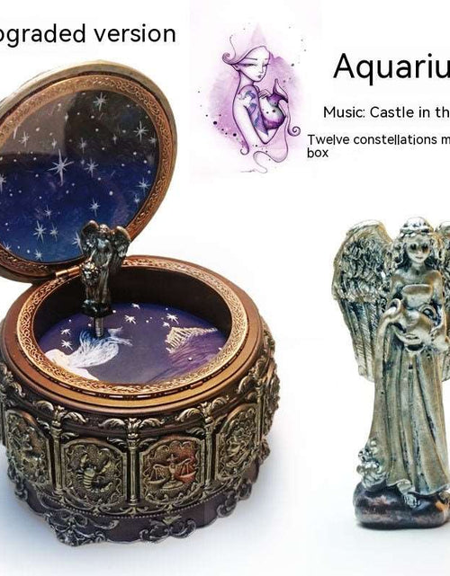 Load image into Gallery viewer, Retro Rotating Luminous Constellation Music Box Birthday Gift For Girls Aquarian Music Sky City
