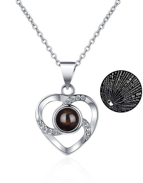 Load image into Gallery viewer, 100 Languages I Love You Projection Necklace Electroplating Heart Romantic Necklace
