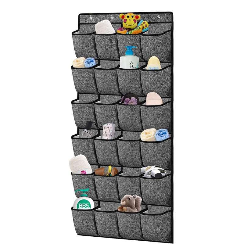 Non Woven Fiber 24 Grids Hanging Storage Bag Behind The Door Bags Home (wall-mounted, balcony wall-mounted, bathroom wall-mounted, wardrobe wall-mounted, kitchen wall-mounted, door & window wall-mounted)