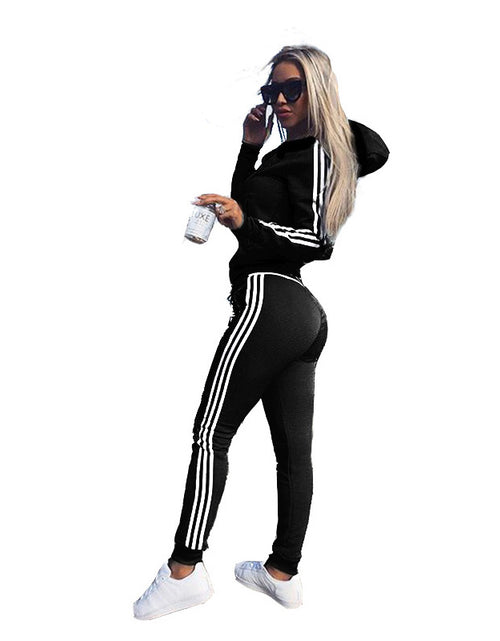 Load image into Gallery viewer, Simple and comfort: Women&#39;s Sports And Leisure Suit Set - 2 pc sets include Jacket and Pant in various color - for daily exercise and casual wear
