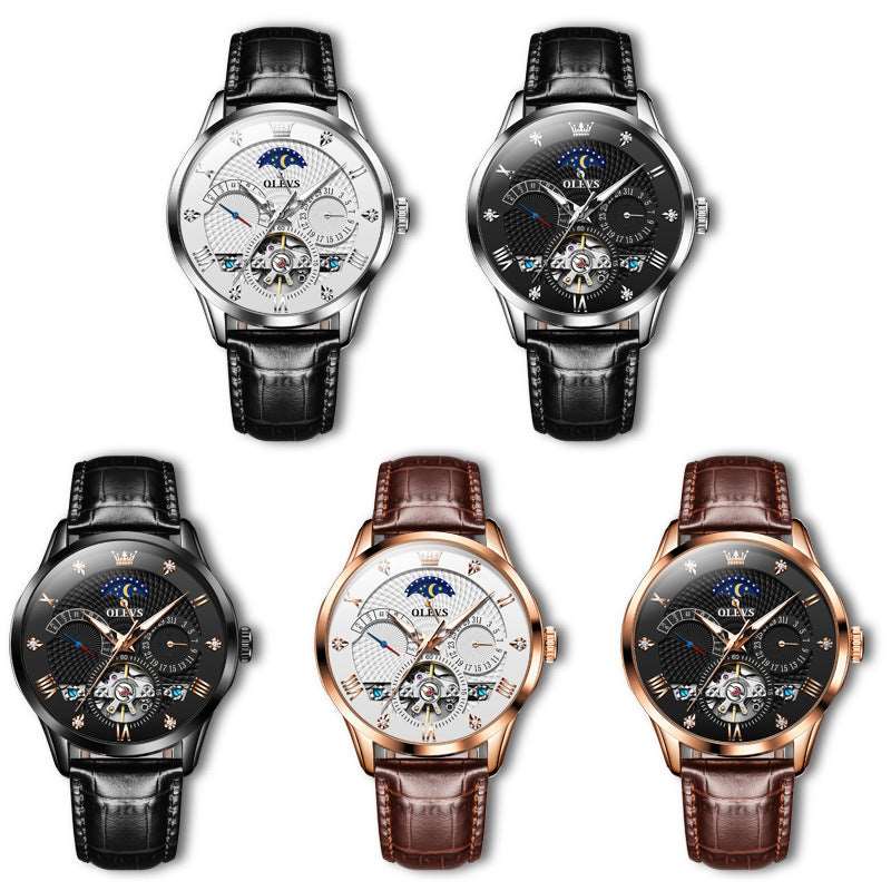 OLEVS Multifunctional Luminous Hollow Flywheel Automatic Mechanical Watch