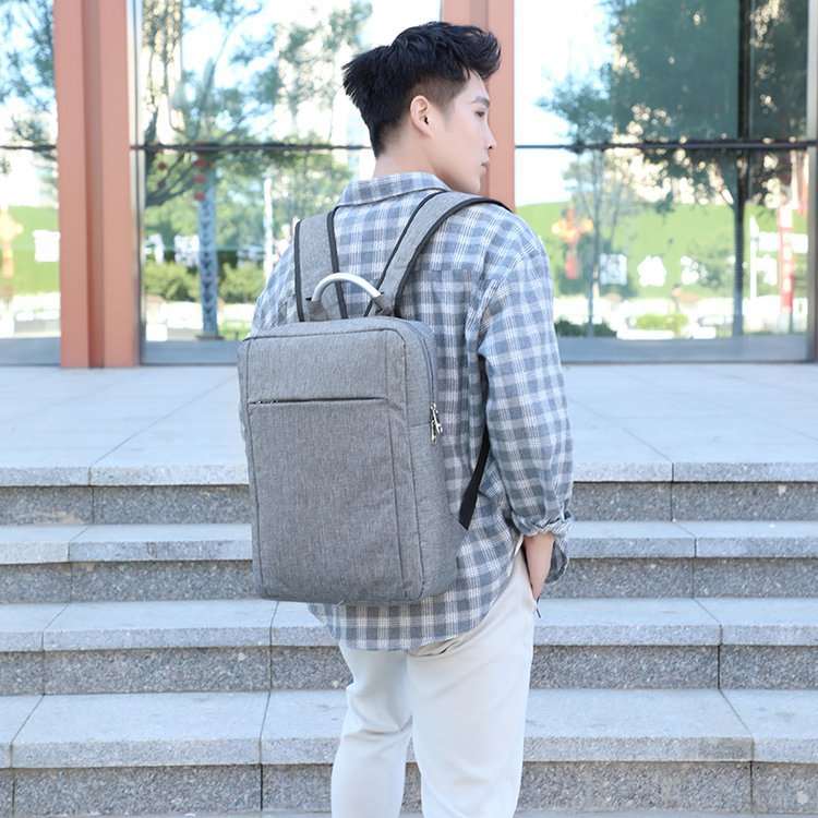 Shoulder Computer Bag 15.6-inch Notebook Backpack Male Square Vertical Business Causal Style