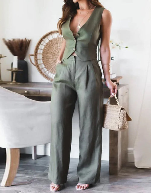 Load image into Gallery viewer, Elegant and stylish - Women&#39;s Suit Fashion Vest Top Green
