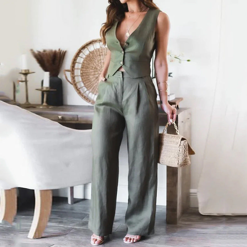 Elegant and stylish - Women's Suit Fashion Vest Top Green