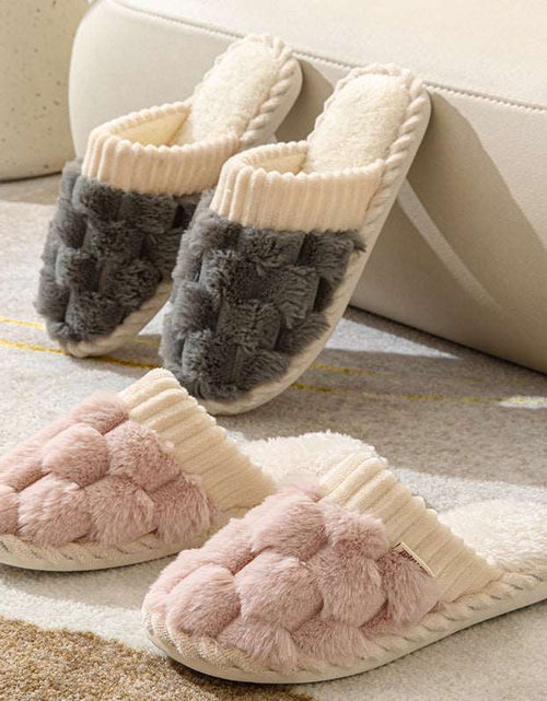 Load image into Gallery viewer, Indoor Warm Platform Couple Plush Slippers
