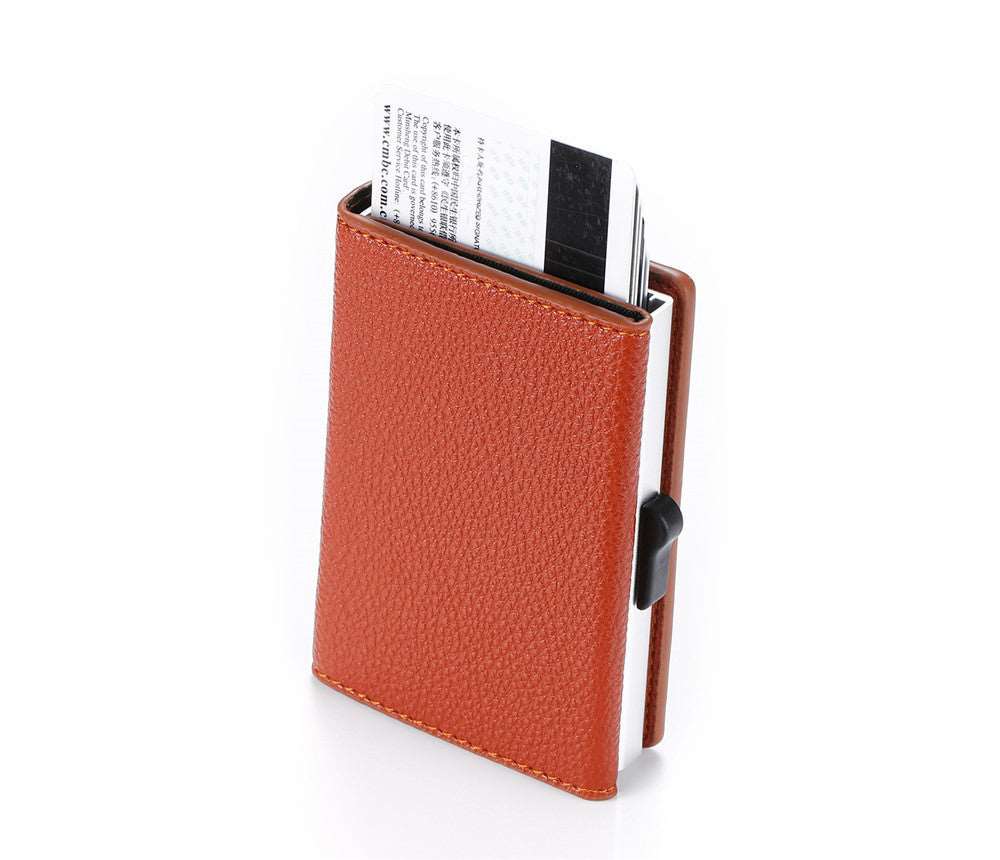 Metal Card Box Zipper Automatically Ejects Credit Card Case Red