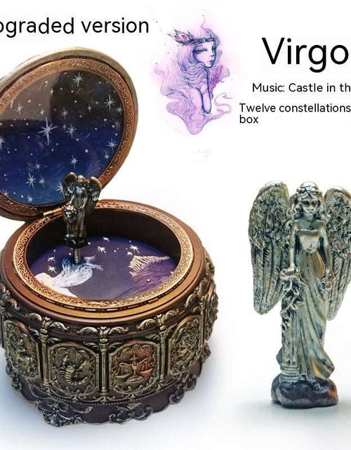 Load image into Gallery viewer, Retro Rotating Luminous Constellation Music Box Birthday Gift For Girls Virgo Music Sky City
