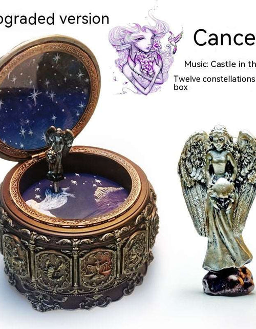 Load image into Gallery viewer, Retro Rotating Luminous Constellation Music Box Birthday Gift For Girls Cancer Music Sky City
