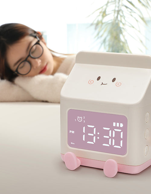 Load image into Gallery viewer, Smart Student Only Charging Cartoon Milk Carton Alarm Clock
